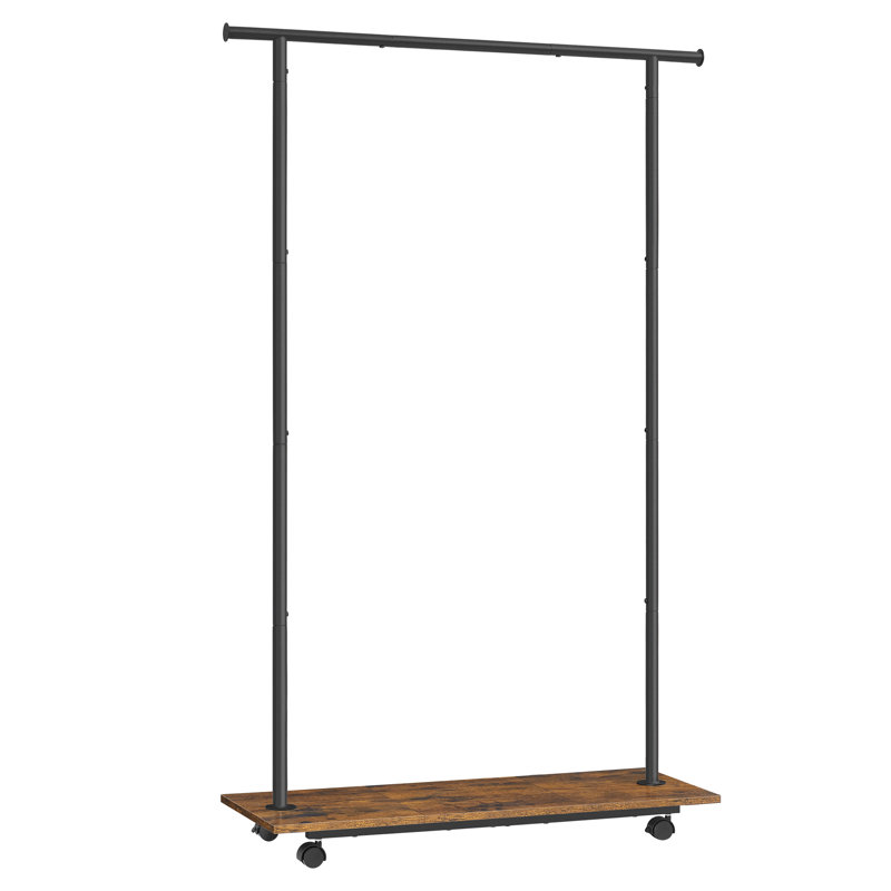 Albhie 99cm Rolling Clothing Rack, Brown/Black
