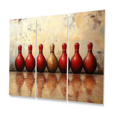 Red And Gold Bowling Perfect Game - Bowling Wall Decor Set