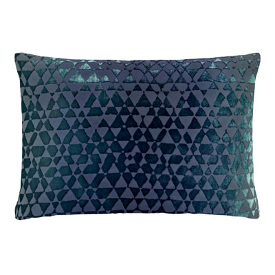 Triangles Lumbar Velvet Pillow Cover & Insert