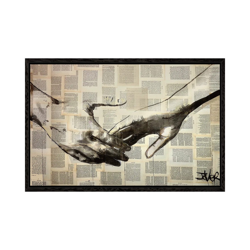 Reach by Loui Jover - Print on Canvas, Black Framed, 66.04 cm H x 45.72 cm W