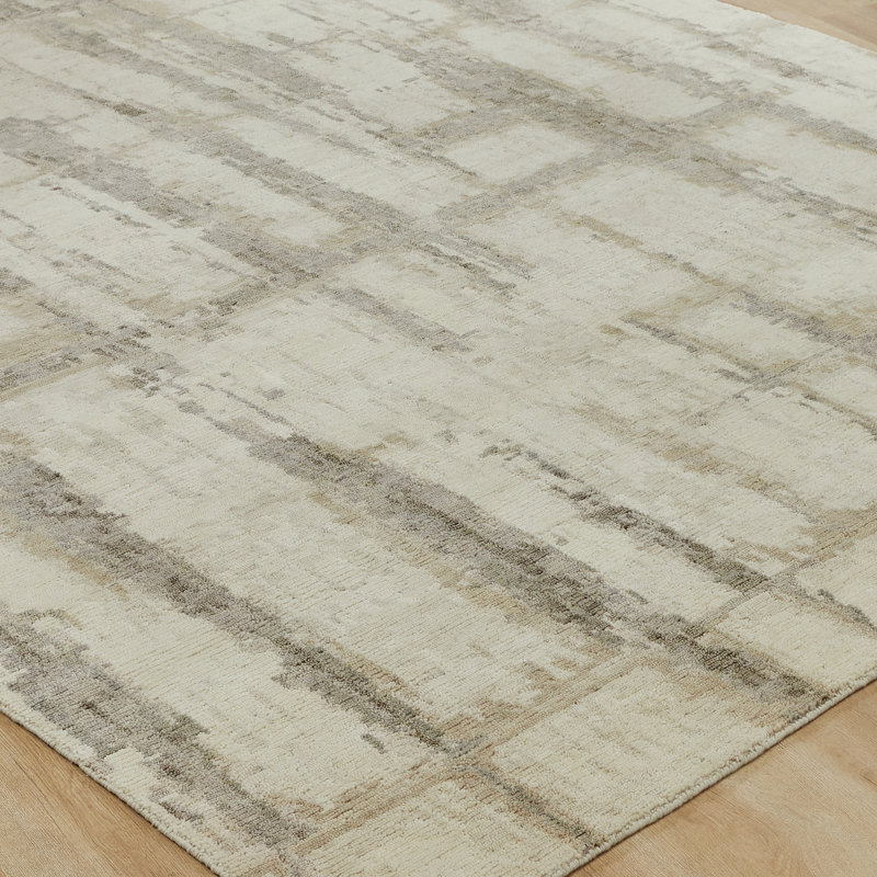 Tempo Gridline Mirage Hand-Knotted Wool Area Rug, Rectangle 9' x 12'