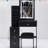 Small Space Vanity Table With Sliding Led Mirror, Brightness And Color Adjustable, Cushioned Stool, , Black Compact Left Side Bedside Padded Chair & Touch Operated Adjustable 3 Settings, American-158503288
