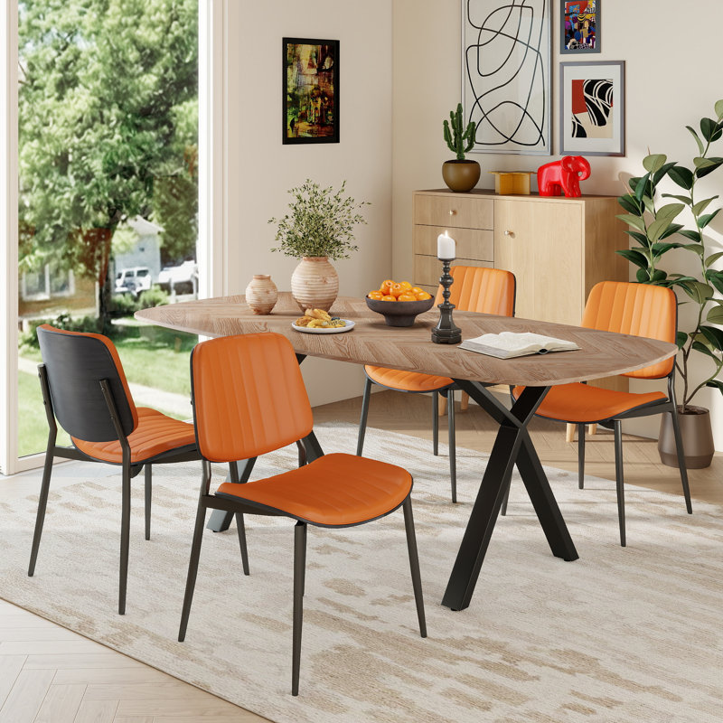 Ensemble de chaises de salle à manger Paden Mid Century Modern, 4, Gris