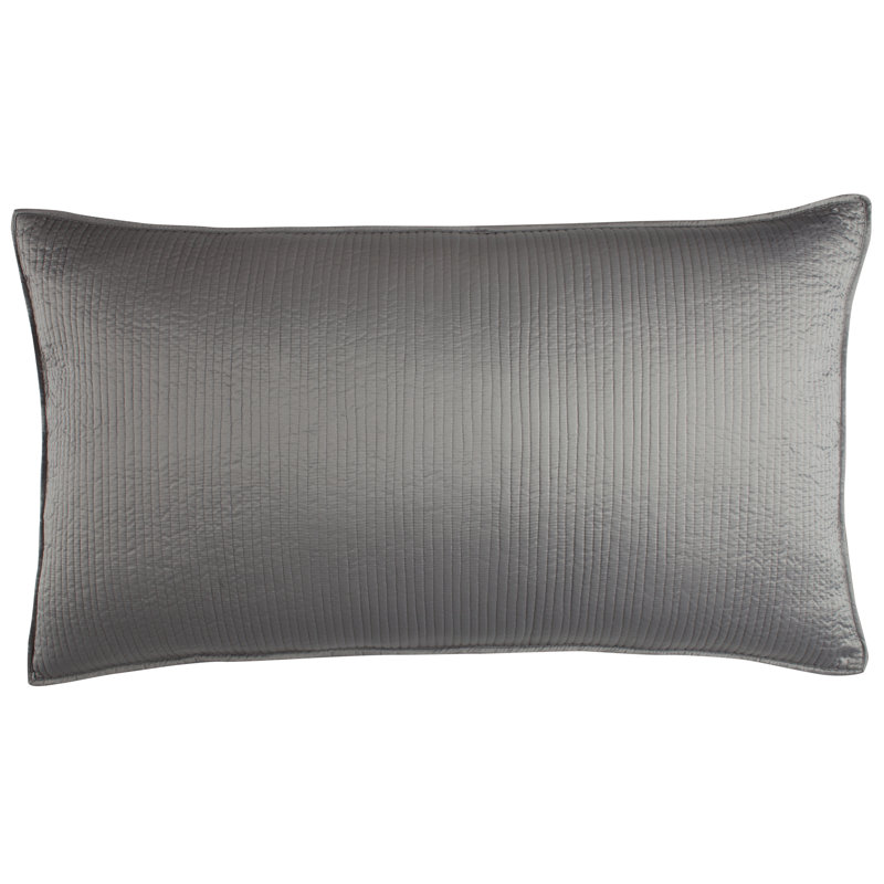 Retro Lumbar Pillow Cover & Insert, Pewter, 27" x 36"