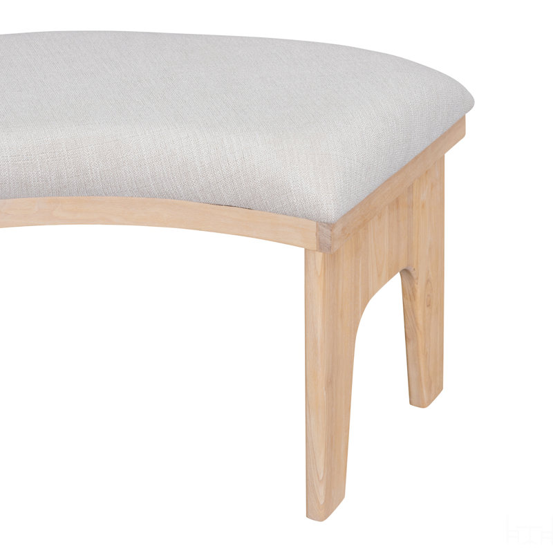 Ensemble de salle à manger 5 pièces avec 3 chaises rembourrées et banc incurvé Rustic Charm, Naturel