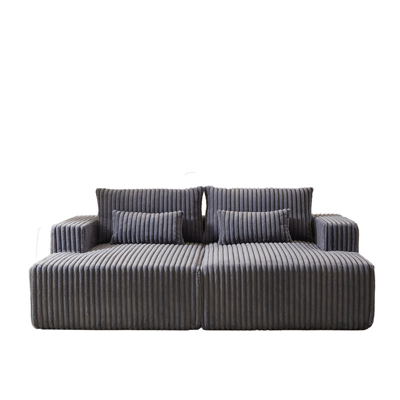 Méridienne modulaire surdimensionnée de 87 po, sans assemblage requis, causeuse en peluche avec canapé-lit inclinable, fauteuil-lit moderne moelleux pour la chambre à coucher du salon intérieur