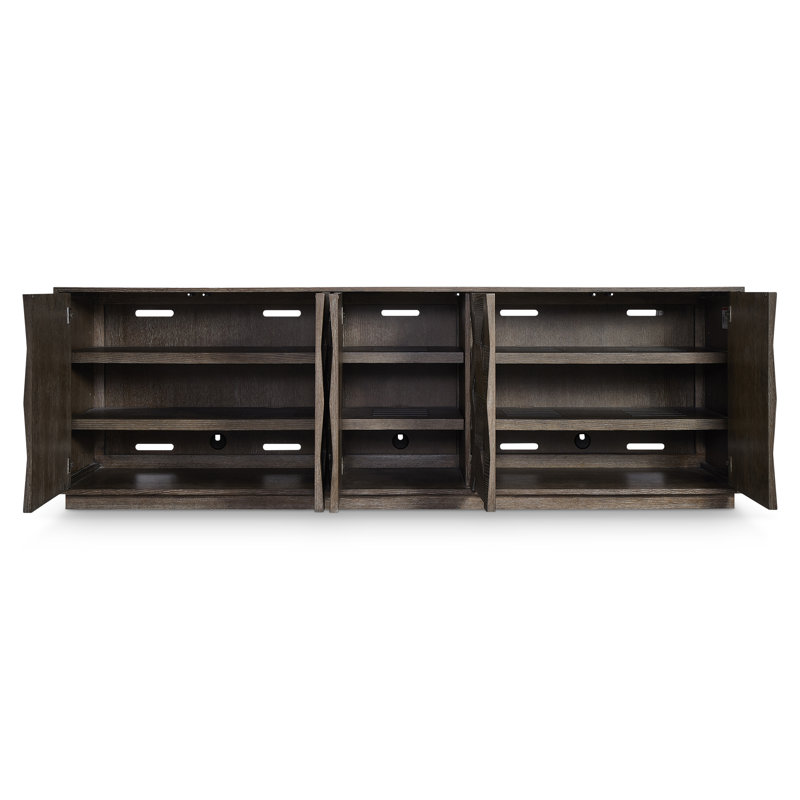 Linea Media Console, Linea - Cerused Charcoal Finish