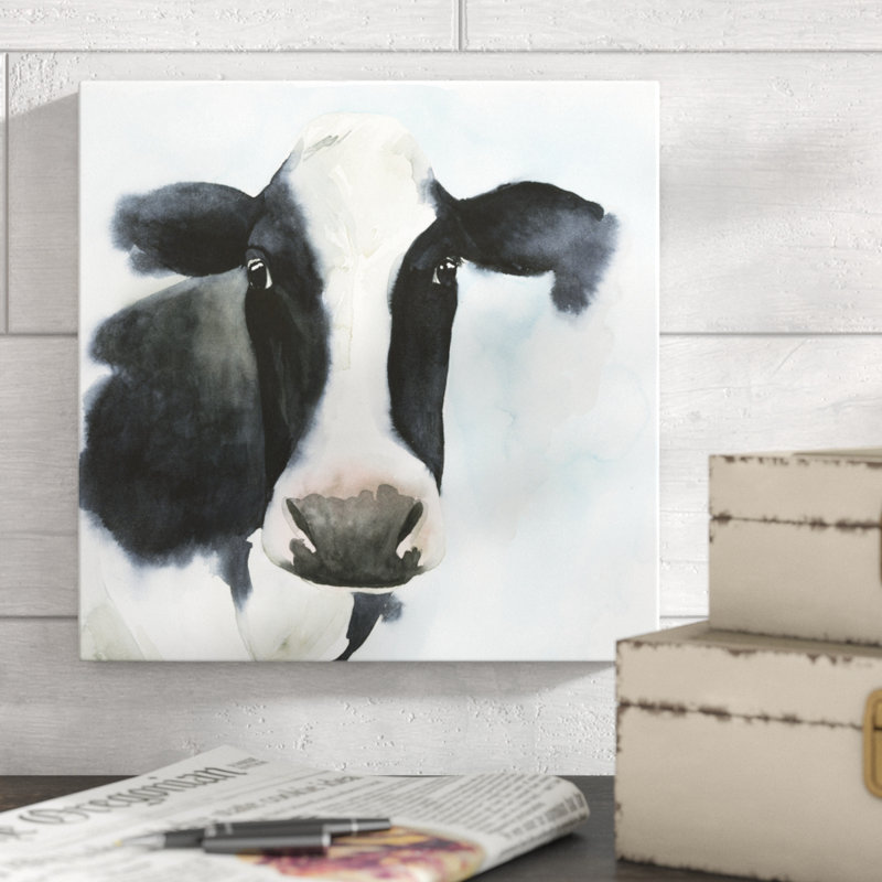 «Farmhouse Friend II», peinture sur toile, H 12 po x l 12 po