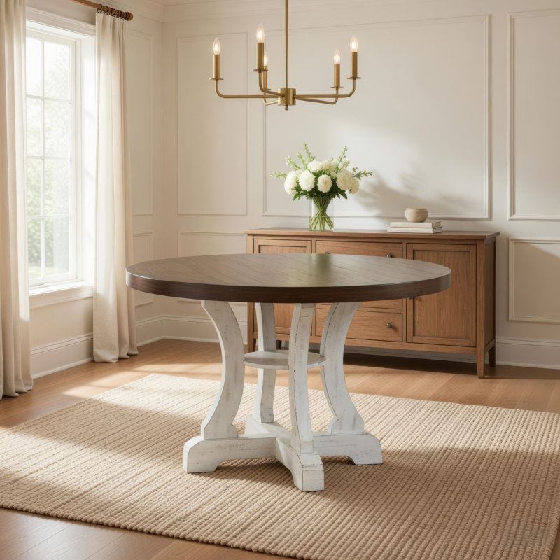 Round Dining Table, White