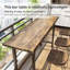 Table de bar longue en bois massif de 63 pouces avec repose-pieds en métal