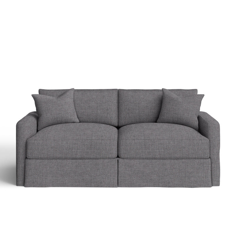 Hartig 84'' Slipcovered Sofa, Cast Slate Sunbrella® Plainweave
