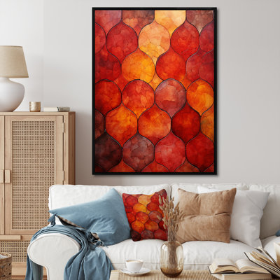 Elegance Orange And Yellow Moroccan Tiles 4 - Abstract Tile Wall Art