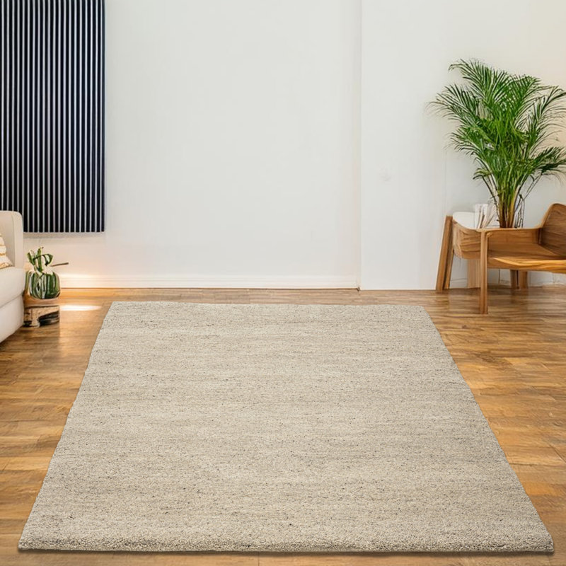 Taza Royal Hand Knotted Wool Grey Indoor Rug, Rectangle 200 x 300cm