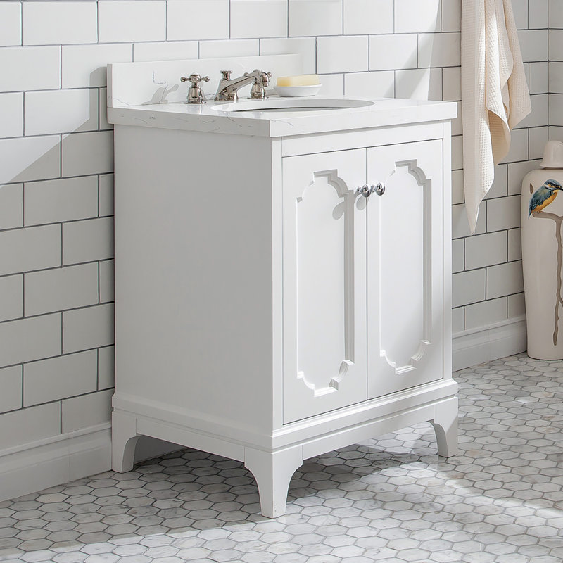Ensemble de meuble-lavabo simple 24 po Bernardo, Blanc pur