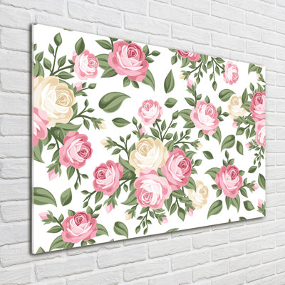 Roses - No Frame Print on Glass