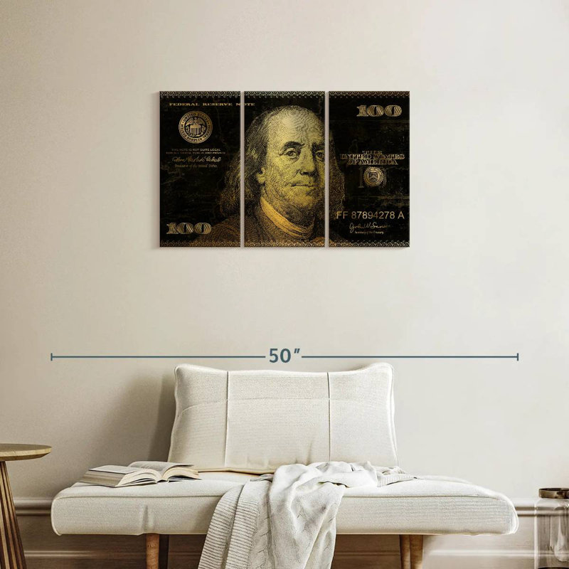 Billet de cent dollars, H 20 po x l 33 po
