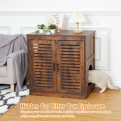Corzine Wood Litter Box Enclosure