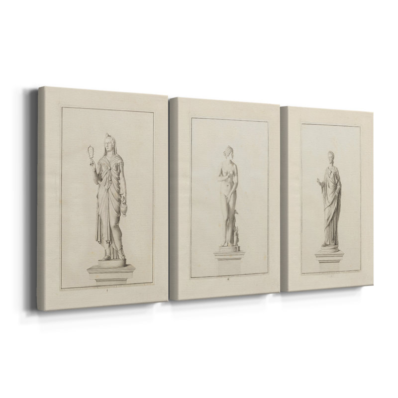 Croquis rétro CX III - Toile tendue sur mesure - 3 pièces, H 12 po x l 24 po