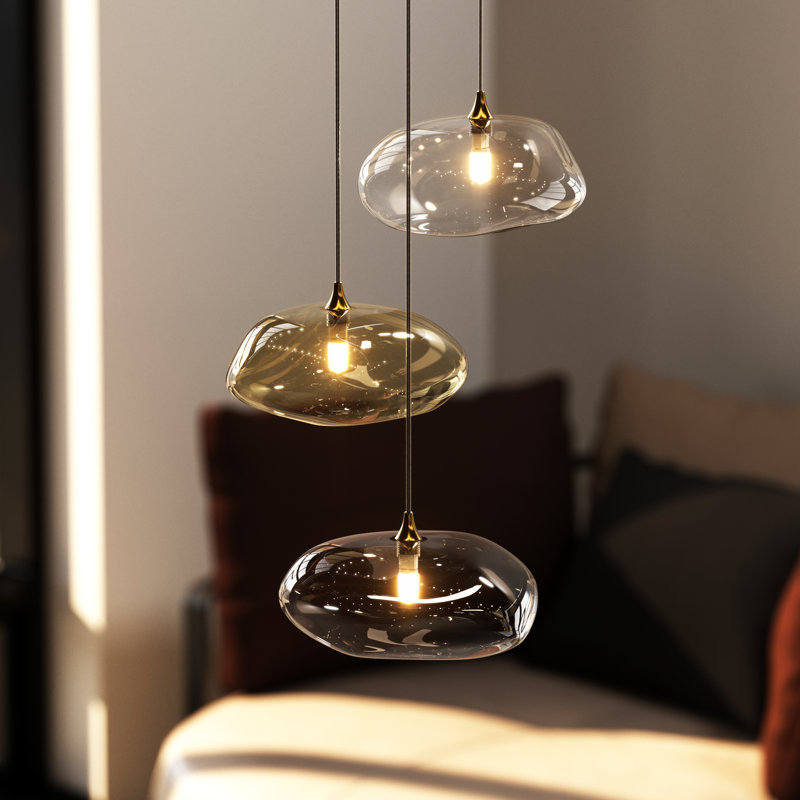 Kloud 3 - Light Pendant, Matte Black, 1 Clear, 1 Amber, 1 Gray