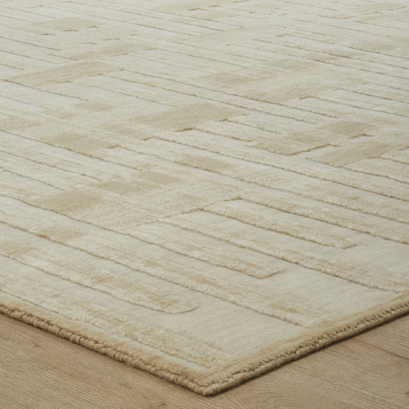 Anissa Power Loom Wool Area Rug, Runner 2'6" x 10', Sand Tones/Cream