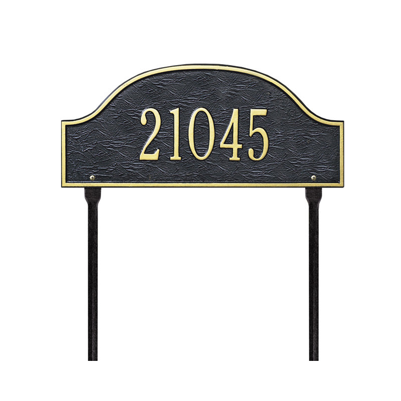 Admiral 1-Line Lawn Address Sign, Yes, Antique Copper