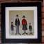 Lowry Style - Framed Print of Family Portrait - 12" Square Black Ash Frame