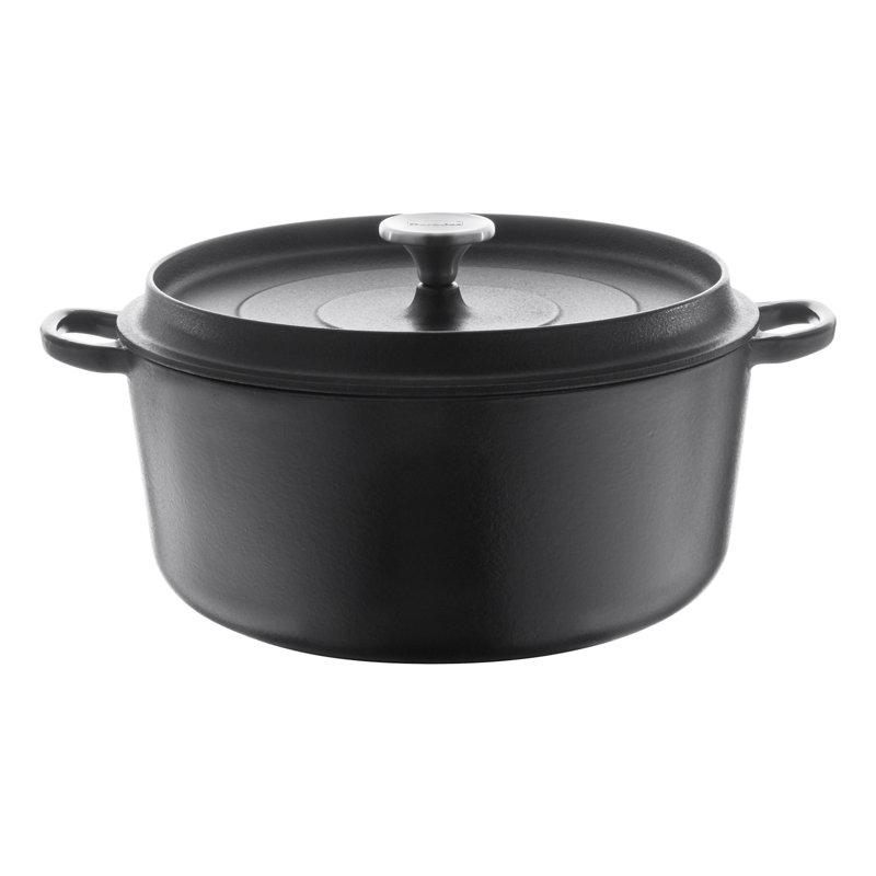 Berndes 0.35L Cast Iron Round Braiser with Lid, 20cm, Black