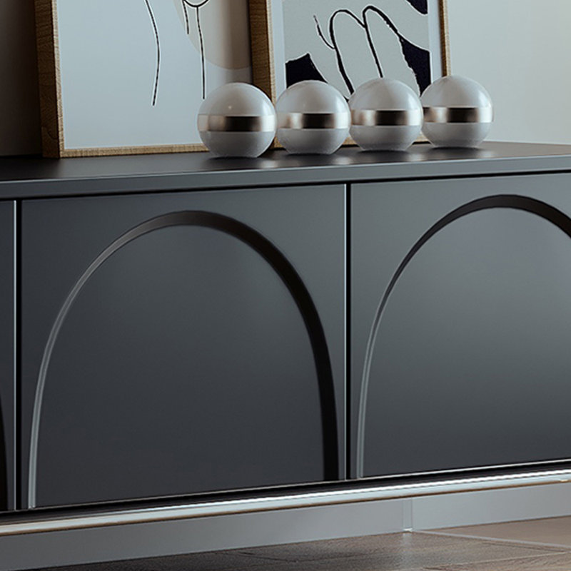 TV Stand with Arched Design and High-Gloss Finish