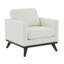 Fauteuil d'appoint Khadeshia en cuir, style moderne du milieu du siècle – Structure en bois de bouleau massif, mousse haute densité et ressorts ensachés, capacité de charge de 136 kg (300 lb), idéal pour le salon, la chambre ou un bureau de direction.-1609913851