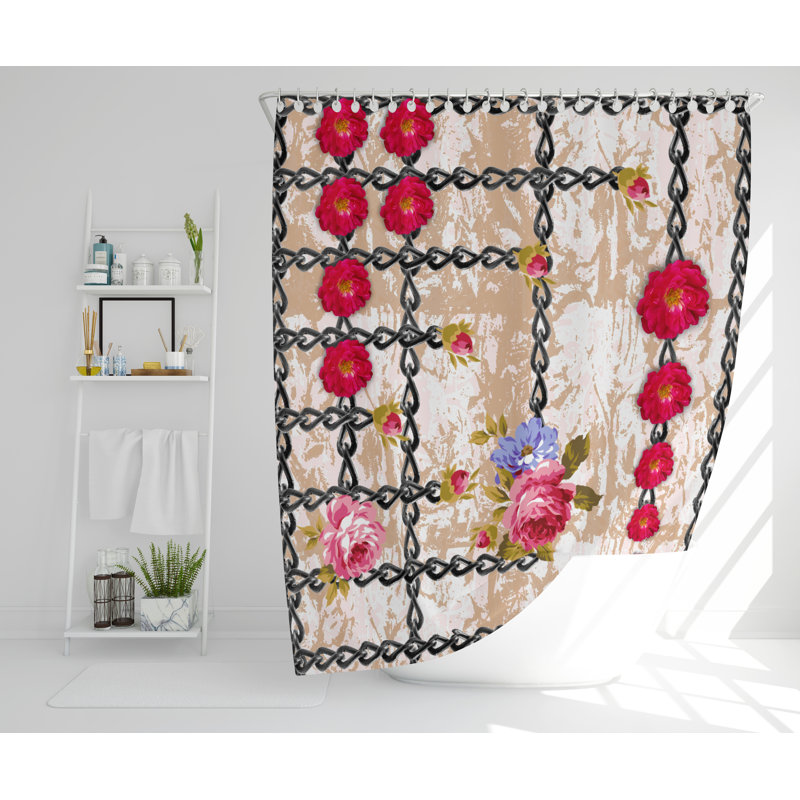 Newsome Polyester Shower Curtain Set, 168cm H x 168cm W