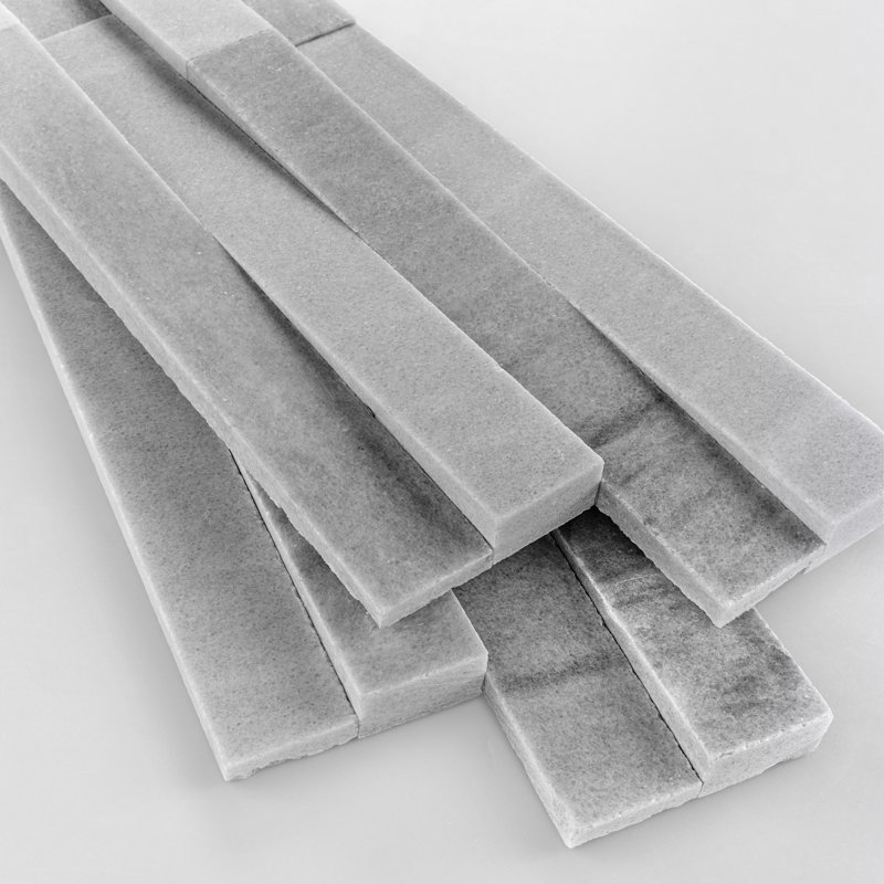 Weave Panel 6in.x22in. Honed Marble Wall Tile, Lunar
