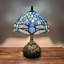 Mini lampe de table Tiffany Simonetti avec libellule en verre coloré à base de libellule bleue l 10 po x P 10 po x H 14 po *-314957552