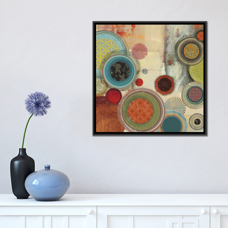 « spherical sketche i », impression sur toile, H 18 po x l 18 po x P 1,5 po, Pas de tapis, Papier d'art encadré noir