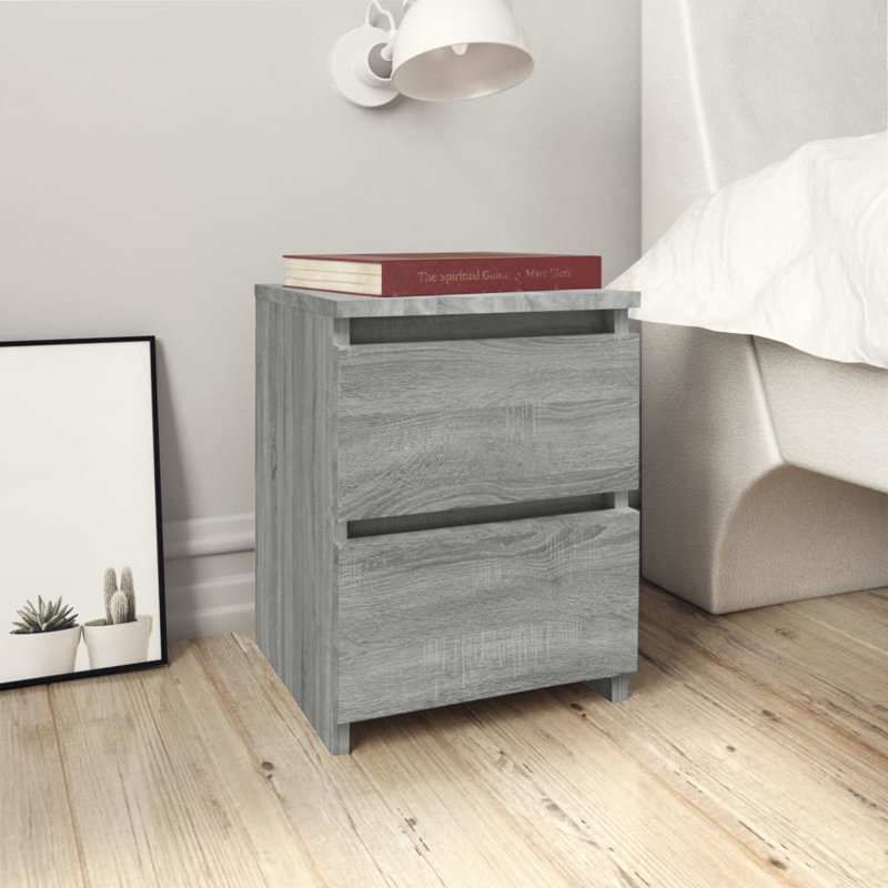 Demona 30cm W Bedside Table, Sonoma Grey