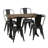 Solid Wood Top Metal Base Dining Table-72770788