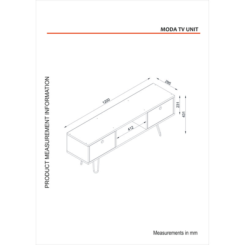 Charlemont Unfinished TV Stand for TVs up to 50", Braun