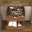 Meuble-lavabo 3-en-1 avec miroir à bascule éclairé et tabouret, table de maquillage compacte avec rangement caché
