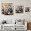 Blue Bonnets, fleurs blanches, bouquet I - Blue Bonnets, art mural sur bois de pin naturel-528615801