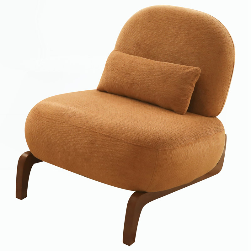 Chaise d'appoint avec pieds en bois massif, Caramel