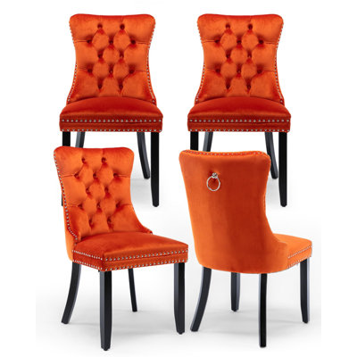Dining Chairs, Upholstered High-end Tufted Dining Room Chair with Nailhead Back Ring