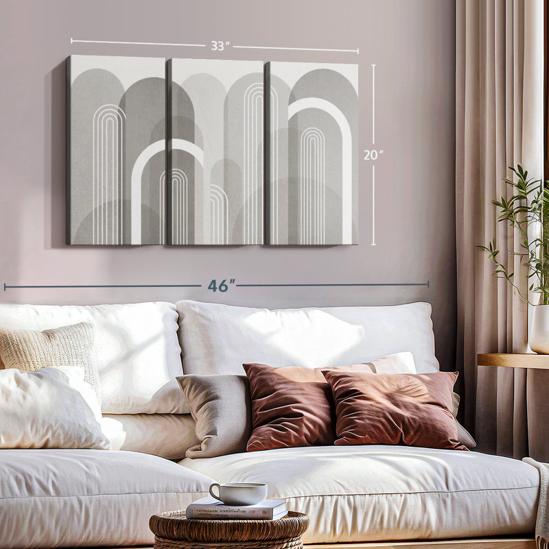 Holiday «Mid-Century Arches Stone Canvas Print» sur, H 20 po x l 33 po x P 1,25 po