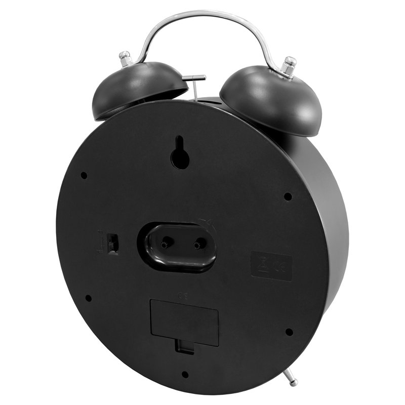 Analog: Numerical (numbers With 2+ Hands) Metal Battery Alarm Tabletop Clock
