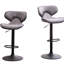 2 pièces en gris, base en métal, siège pivotant à 360 °, mousse, l 17,84 po x P 21,74 po, H 34 po à 42,5 po, réglable avec base