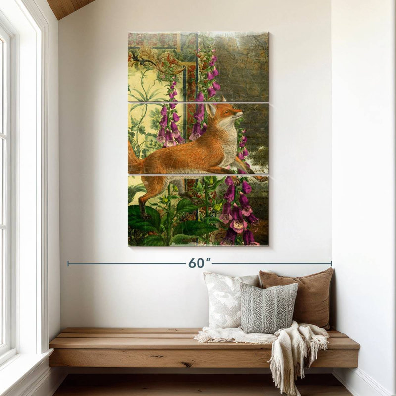 Brampt Whimsical Animals Fox, 50" H x 32" W