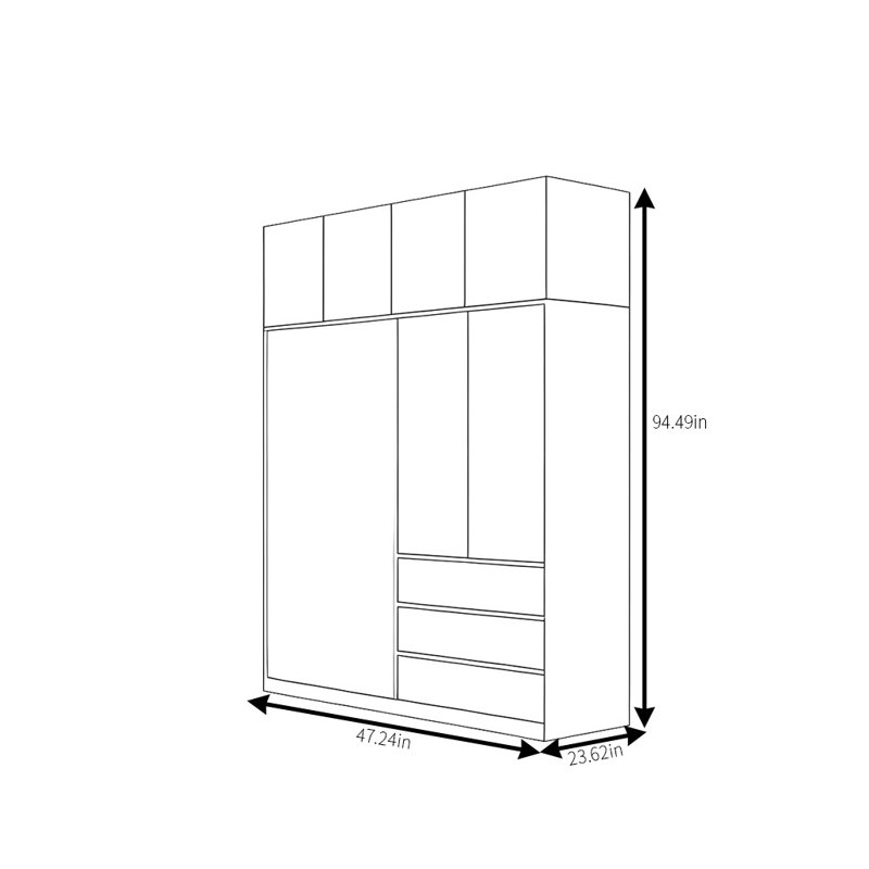 Petite garde-robe moderne et simple, H 94 po x l 47 po x P 24 po