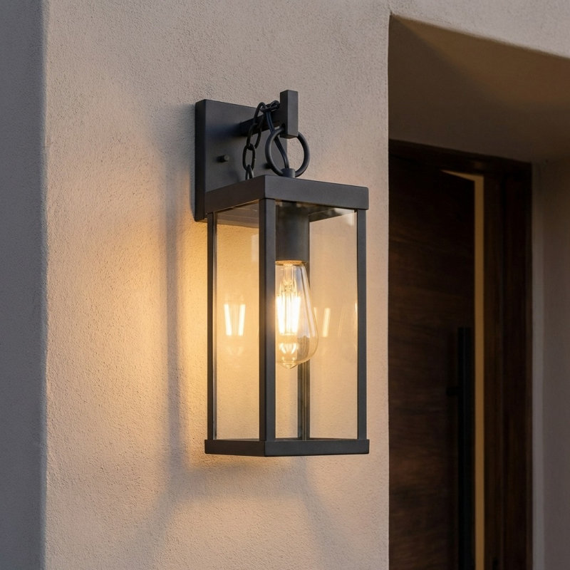 Lanterne Rox à une lumière, Non, Noir texturé, H 15 po x l 5 po x P 5,75 po