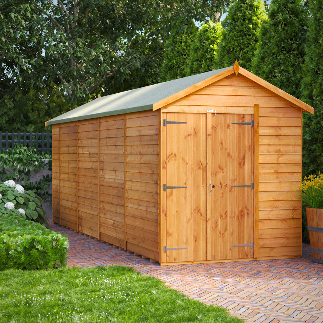 Powersheds - Wooden Garden Shed - 18 x 6ft - Double Door - Apex Roof - Image 3