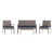 Structure grise / coussins bleu marine est en rupture de stock