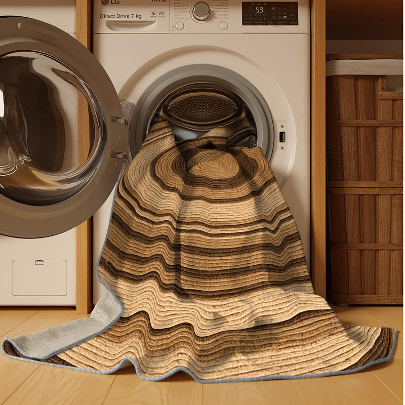 Machine Washable Nature Brown Area Rug