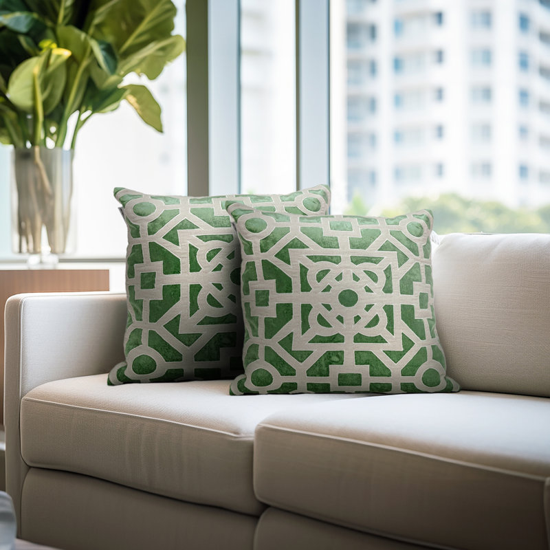 Parkland Collection Hazel Transitional Throw Pillow, Green/Sage